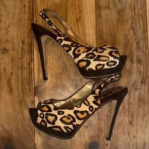 Sam Edelman Leopard Print Slingback Stiletto Heels